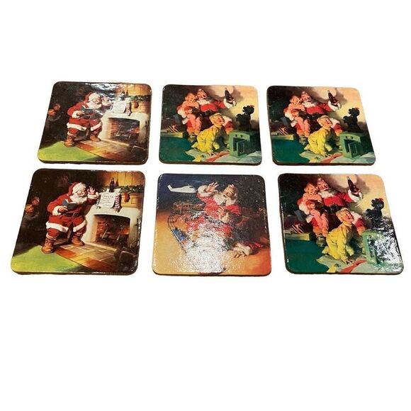 Vintage Coca Cola Coasters Set of 6 - Picture 1 of 10